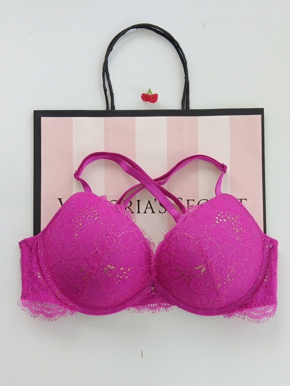 Victoria's Secret Fuchsia Lace  Very Sexy Size34B